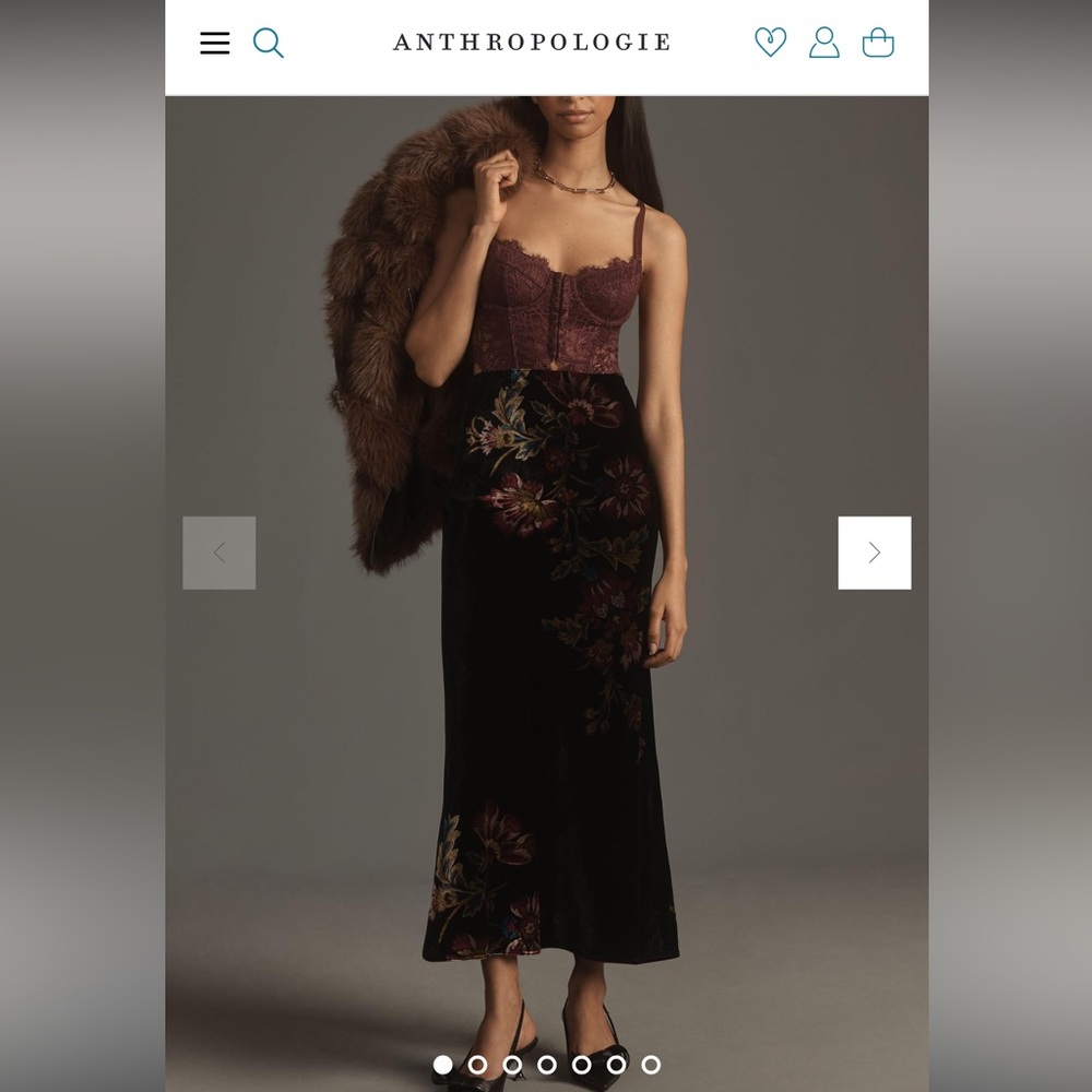 Anthropologie maxi velvet skirt